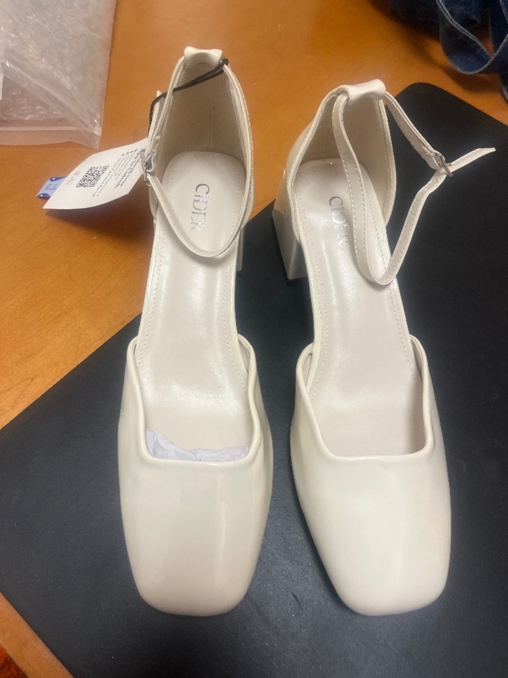 Cider FAUX PATENT LEATHER MARY JANE PUMPS